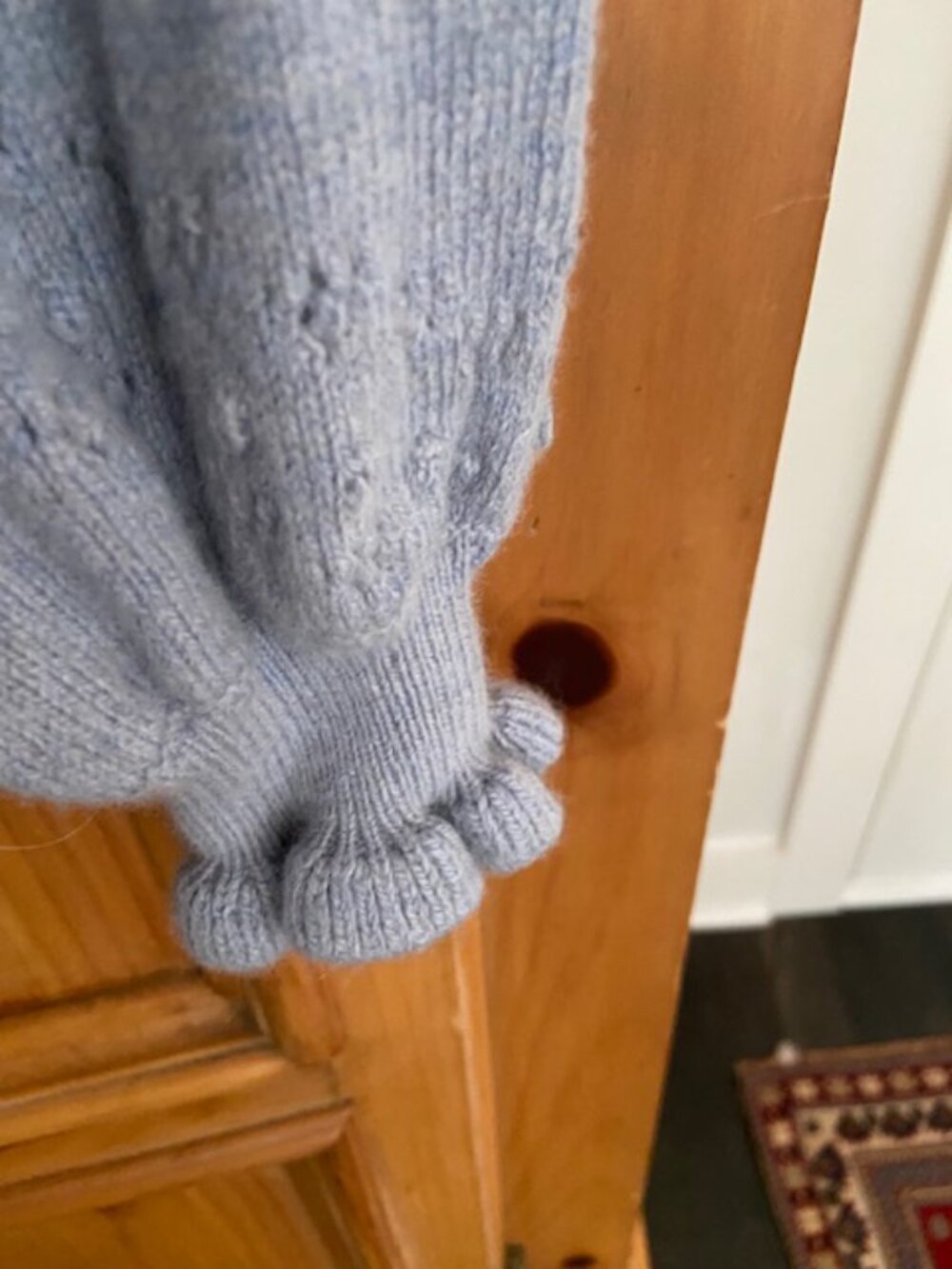 Boden Women's Cardigan in Blue Pebble with Flower and Heart Detail Size XS - Picture 4 of 9